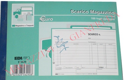 BUONO SCARICO MAGAZZINO USO MANO E5629